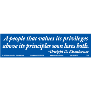 A People That Values Eisenhower Bumper Sticker